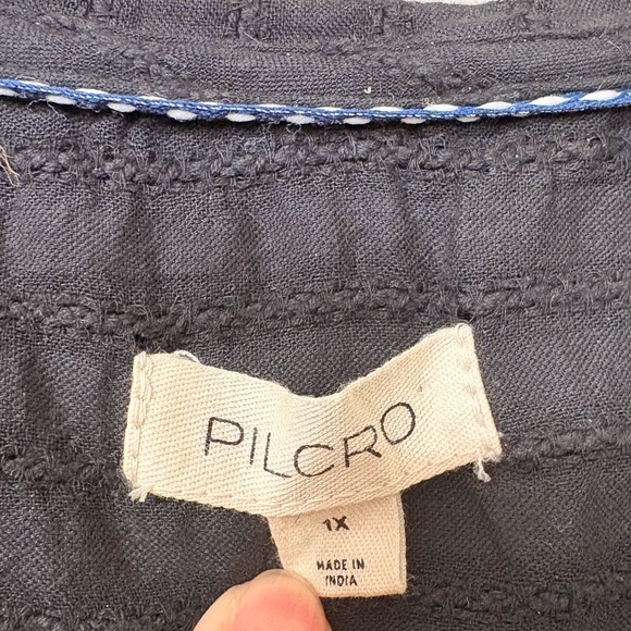 Pilcro Babydoll Blouse Cotton Black - Picture 3 of 4